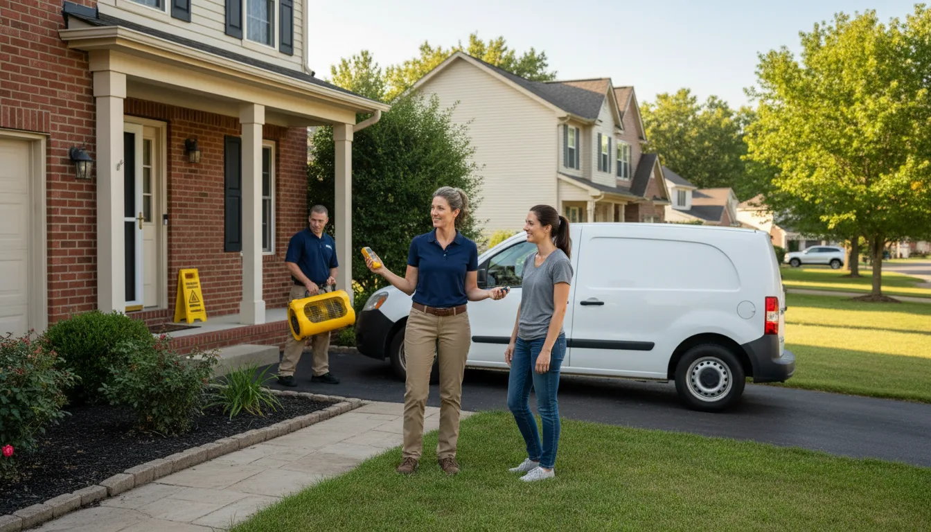 Residential water damage restoration in Astoria, IL